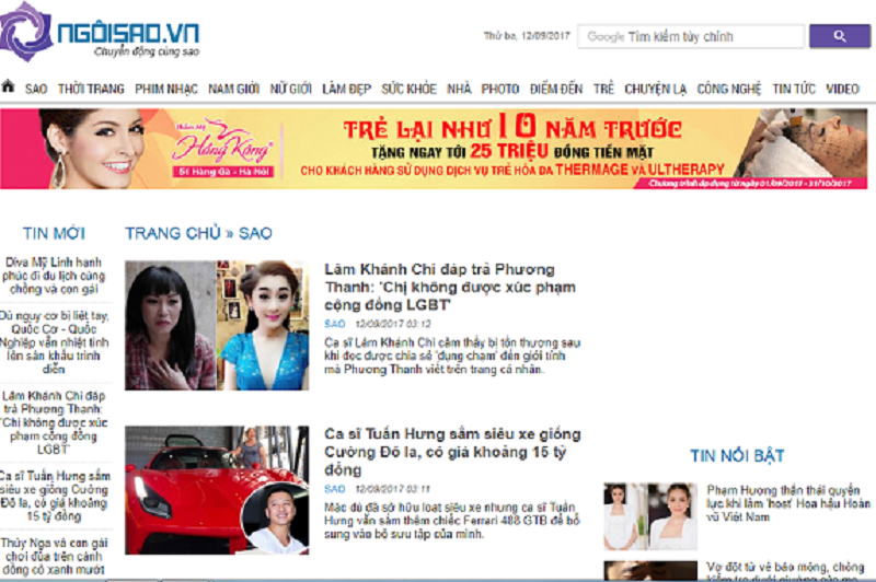 Bảng giá quảng cáo báo Ngoisao.vn CK % cao - Booking Nhanh