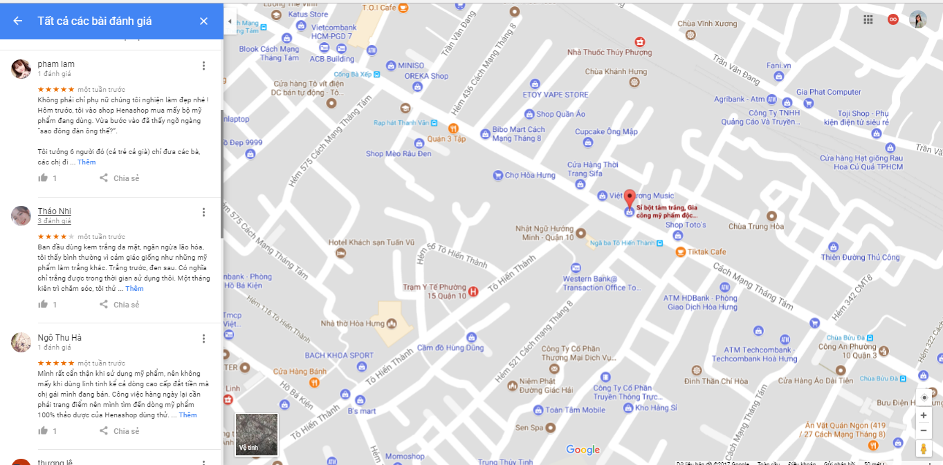 Dịch vụ viết bài review đánh giá địa điểm 5* trên Google maps